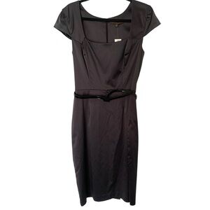 NWT Single Galina Sobolev Size 10 Deep Grey Silky Career Business Sheath Dress